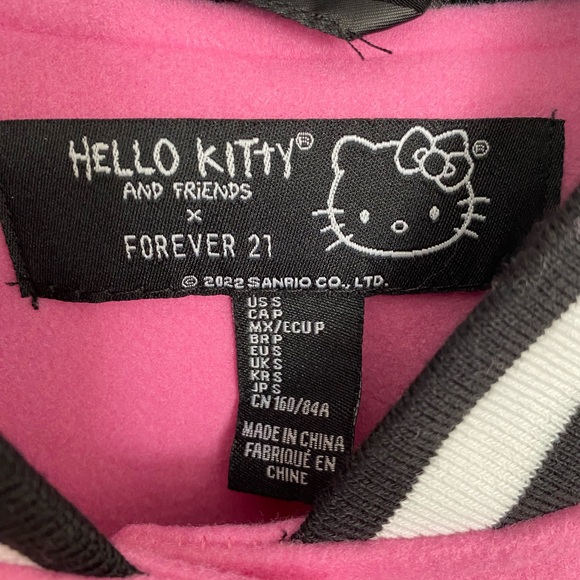 Forever 21 Hello Kitty and Friends Pink Varsity Letterman Jacket Sz Small NWT - Picture 4 of 9